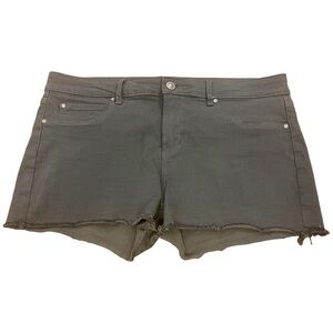Articles of Society Madre Frayed Denim 3” Jean Shorts in Pompano/Olive Green